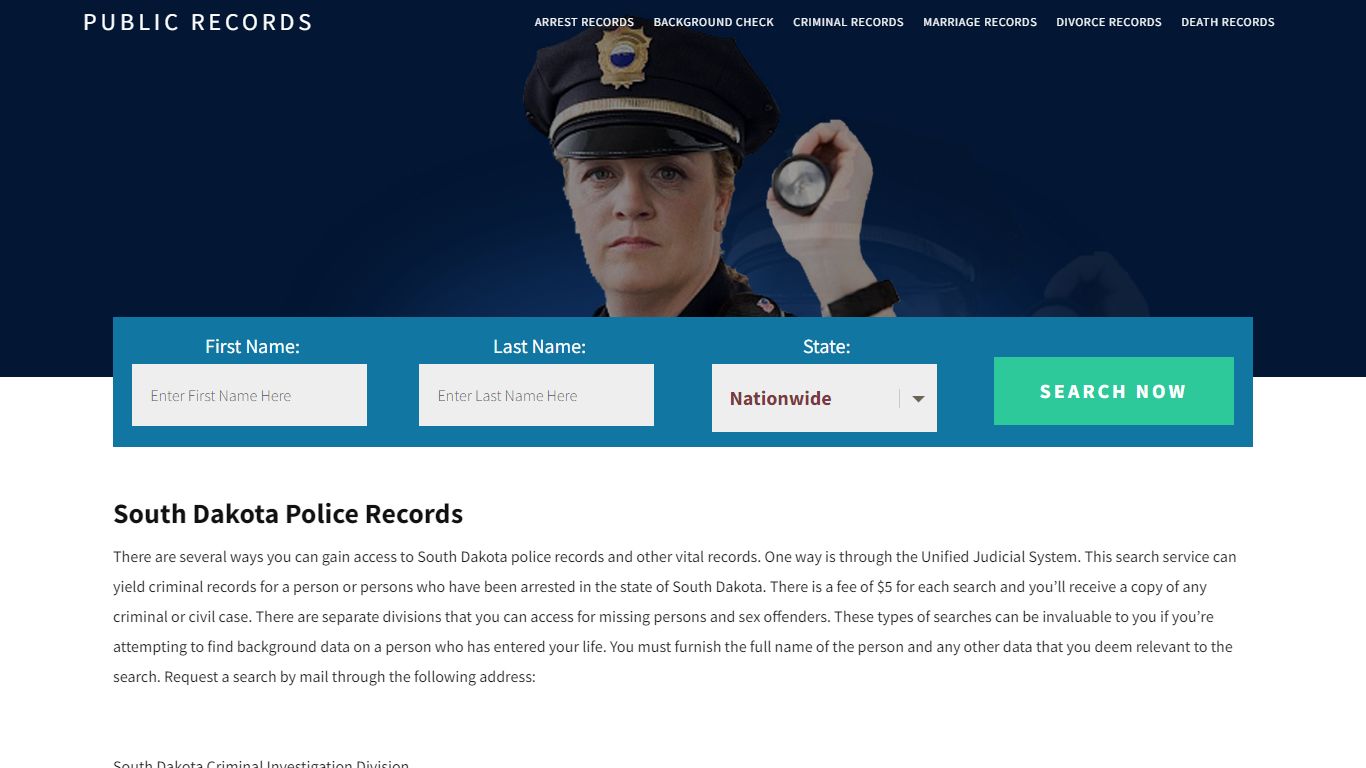 South Dakota Police Records | Get Instant Reports On People