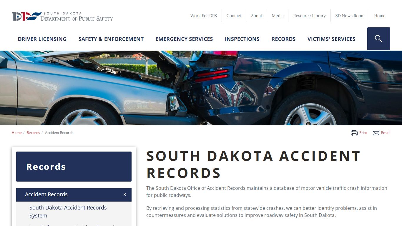 South Dakota Accident Reports & Records | SD DPS